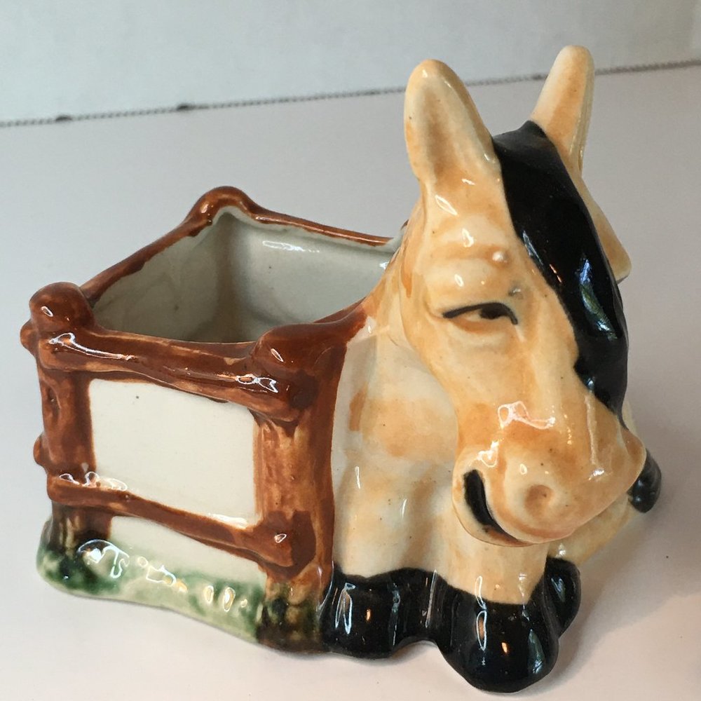 Vintage Horse Planter/Toothpick Holder/Ceramic